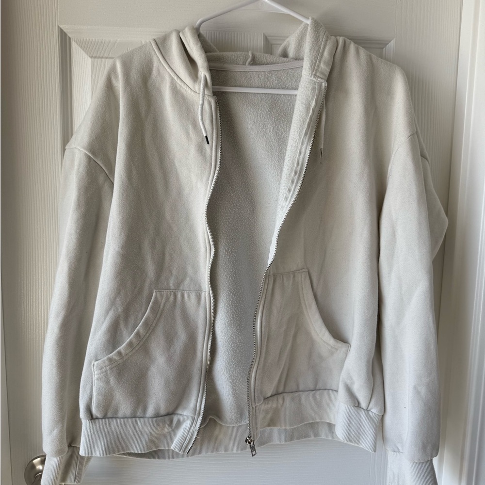 Shein White Zip-Up